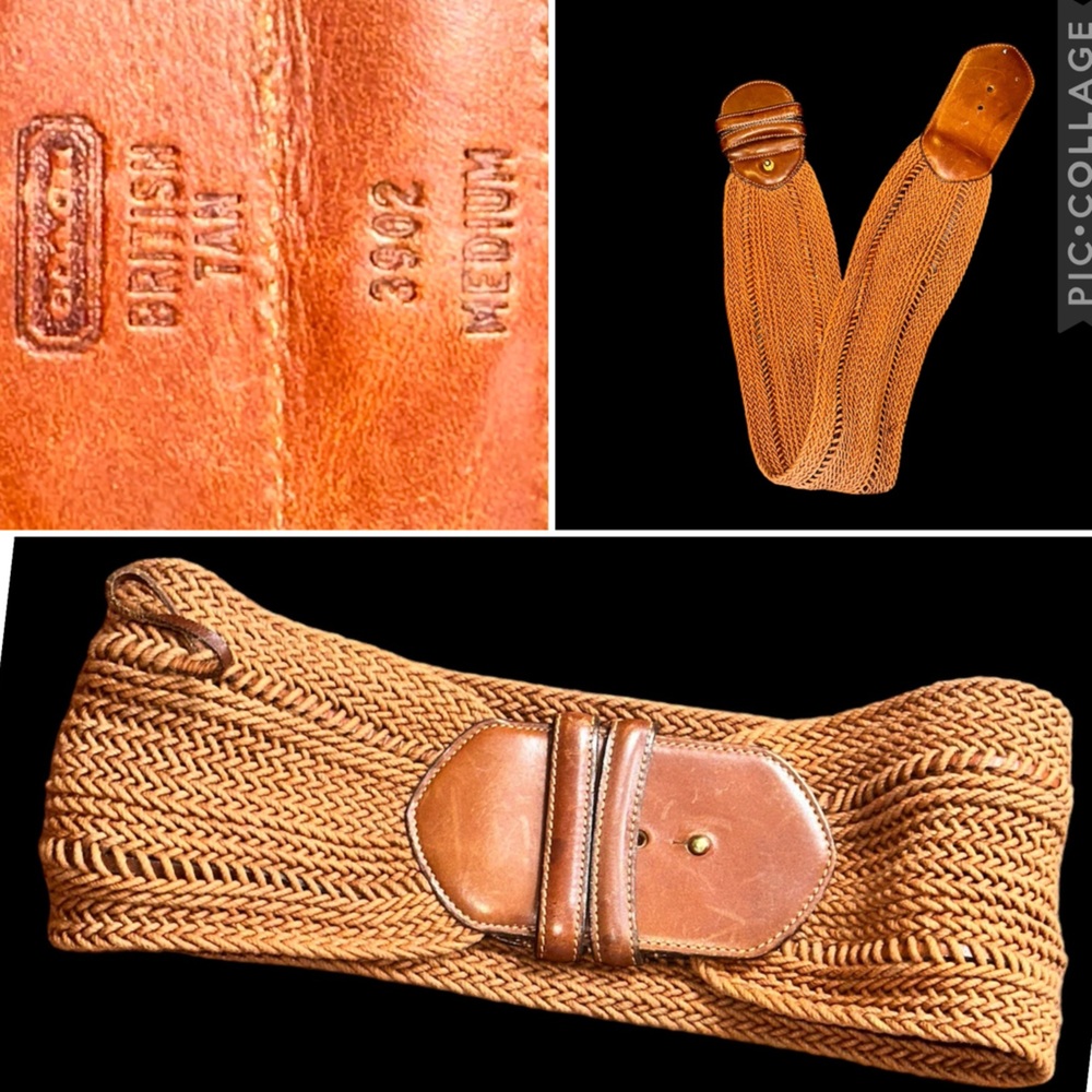 Vintage Coach wide weave accent Bandeau leather Belt
